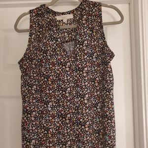 BLACK MULTI FLORAL TANK TOP SIZE SMALL FROM LOFT
